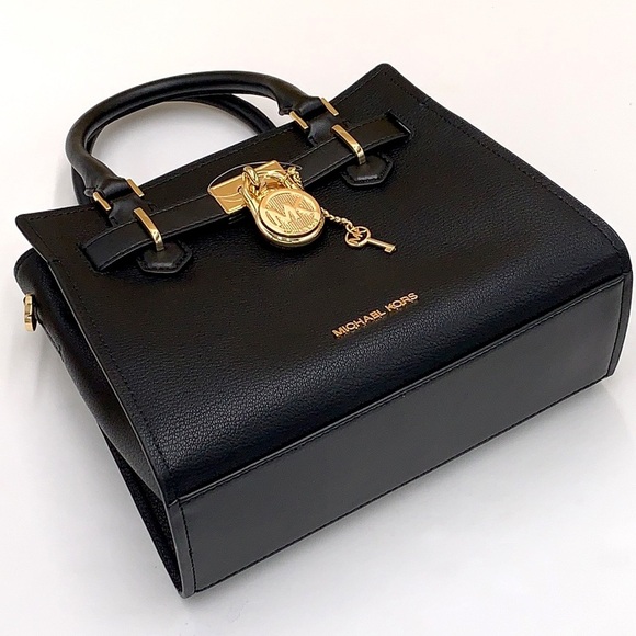 Michael Kors Hamilton Small Satchel Shoulder Crossbody Bag Black color NWT - Picture 5 of 15